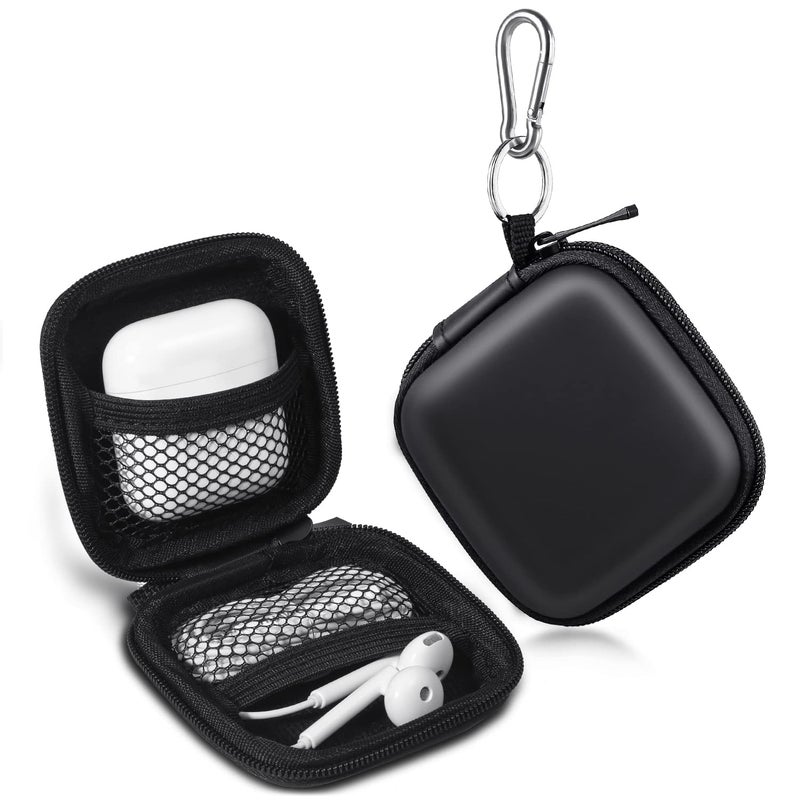 cridoz Earbud Case, Cridoz Earphone Case Headphone EVA Earbud Holder with Stainless Steel Carabiner Cell Phone Accessories Organizer Mini Earbud Pouch for Wireless Earbuds, Bluetooth Headset, SD Memory Card - Image 1